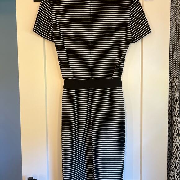 Hugo Boss Hedra Belted Dress Black White Sz 4-NWT - Picture 4 of 11